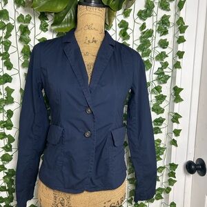 J. Crew Blue Tailored Blazer with Notched Lapels